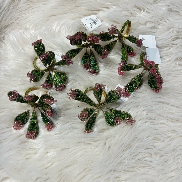 Vintage beaded cactus napkins rings, vintage Pier One , set of 6, - Picture 1 of 4